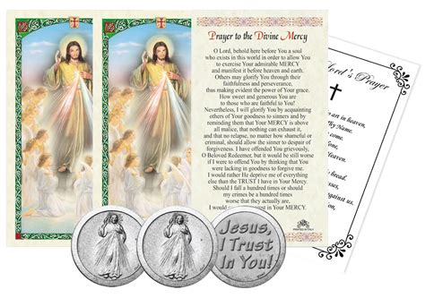 Buy Divine Mercy Prayer Cards - with Jesus Christ Coin, The Lord's ...