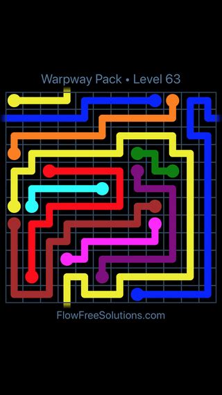 Flow Free Warps Warpway Pack Level 63 Puzzle Solution And Answer