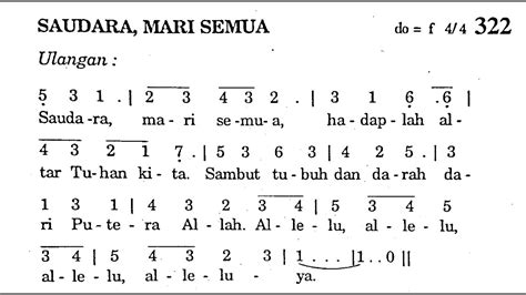 Saudara Mari Semua Puji Syukur No Lagu Rohani Katolik Lagu