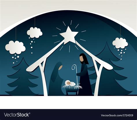 Nativity scene Royalty Free Vector Image - VectorStock