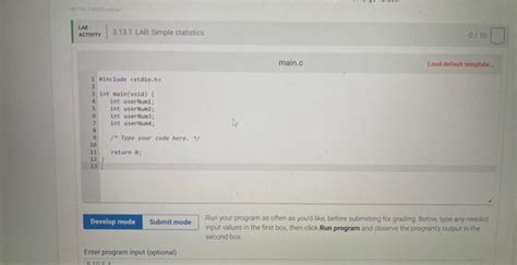 Solved Lab Simple Statistics Part Given Integers Chegg