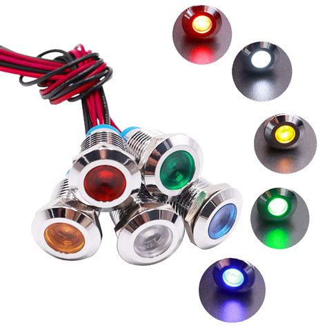 Amazon Mxuteuk 5 Pcs 12V 24V 12mm 1 2 LED Metal Indicator Light