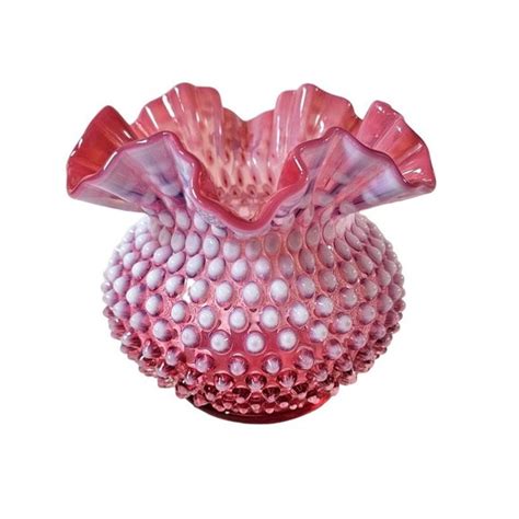 Fenton Art Vintage Fenton Art Glass Cranberry Opalescent Hobnail