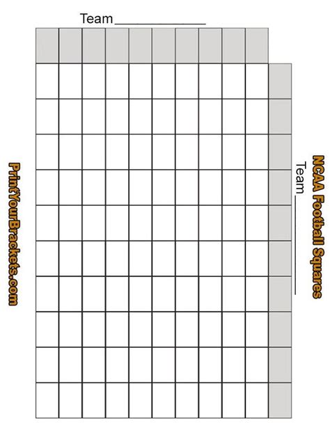 Printable Football Pool Sheets Squares