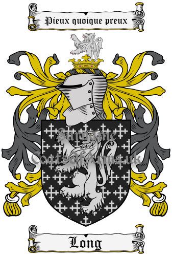 long english coat  arms family crest image