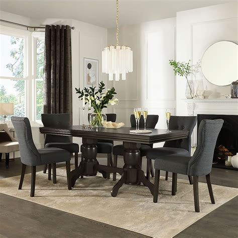 Chatsworth Extending Dining Table Bewley Chairs Grey Birch Veneer