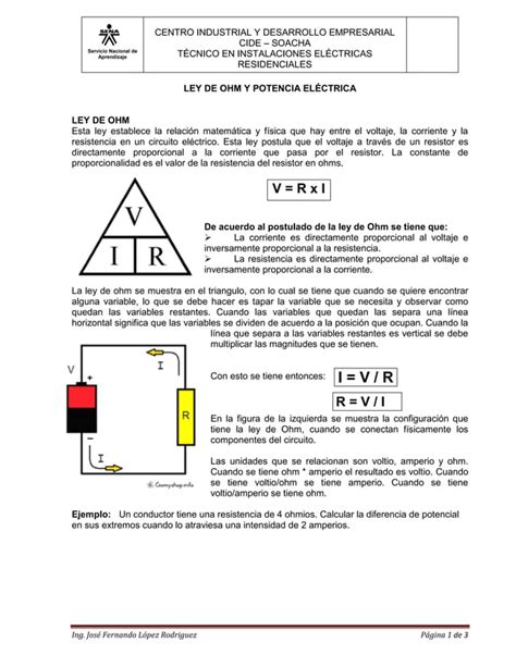 Ley De Ohm Y Potencia PDF