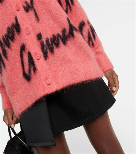 Givenchy Logo Intarsia Mohair And Wool Blend Cardigan Givenchy