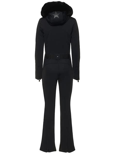 Goldbergh Parry Faux Fur Ski Suit In Black Modesens