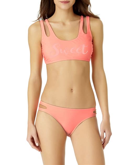 No Boundaries Juniors Molded Push Up Triangle Swim Bikini Top