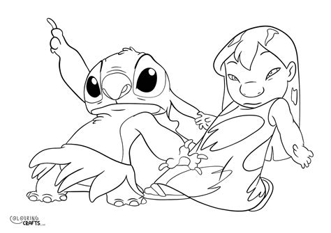 Lilo Stitch Colouring Page Colouring Crafts