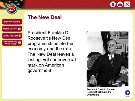 The New Deal President Franklin D Roosevelts New