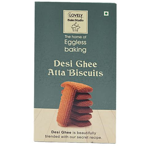 Buy Lovely Bake Studio Desi Ghee Atta Biscuits Eggless Online At