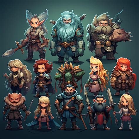 Premium Photo | RPG Characters Game Assets