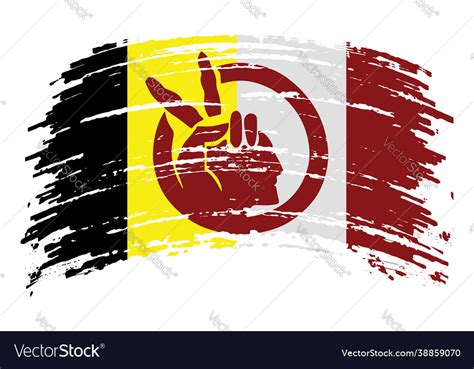 American indian movement flag in grunge brush Vector Image