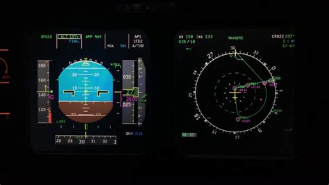 A320 PFD ND Close View RNP Approach 02R VVCR YouTube