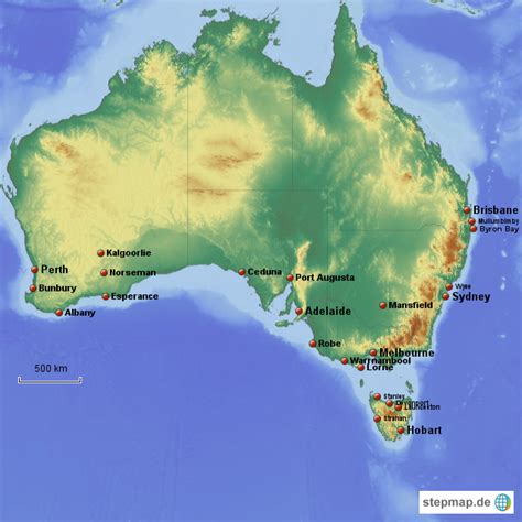 StepMap Australien Landkarte für Australien