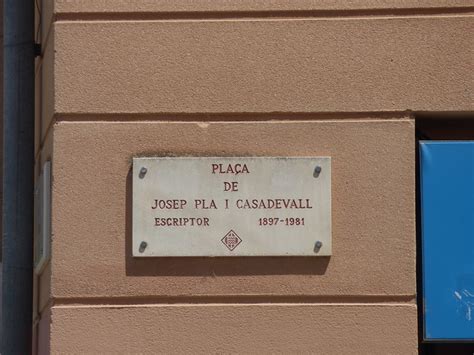 Josep Pla I Casadevall White Plaque Open Plaques