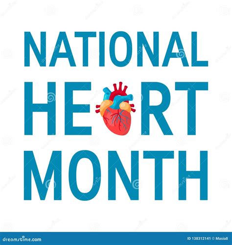 National Heart Month Concept in Flat Style Stock Vector - Illustration ...