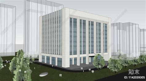 现代风格多层办公楼su模型下载【id1142039305】知末su模型网