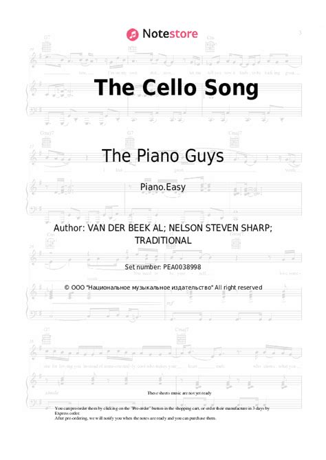 The Piano Guys The Cello Song Sheet Music For Piano Download Piano