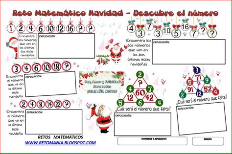 Retos MatemÁticos De Navidad Y Fin De AÑo Material Didactico Para Matematicas Matemáticas