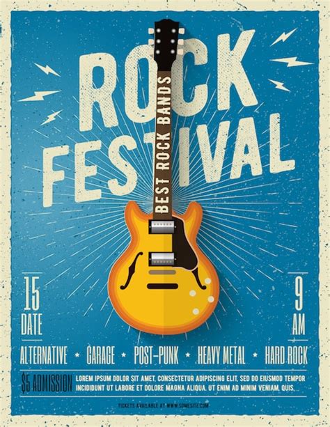 Folleto Del Festival De M Sica Rock Ilustraci N Vector Premium