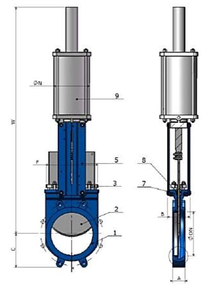 V Lvula De Guillotina Pn Wafer Con Cilindro Neum Tico Simple Efecto