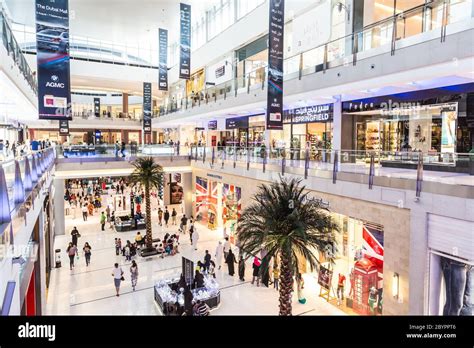 Interior View Of Dubai Mall Worlds Largest Shopping Mall Stock Photo