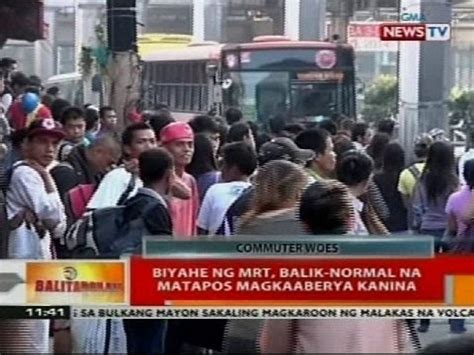 BT Biyahe Ng MRT Balik Normal Na Matapos Magkaaberya Kanina Video