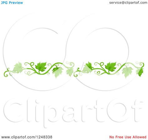 Clipart Of A Green Leafy Vine Border Royalty Free Vector Illustration