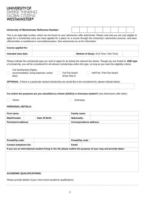 Free 10 Undergraduate Application Forms In Pdf Ms Word