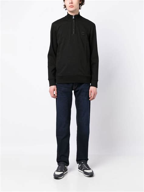 Hugo Boss Half Zip Sweater In Schwarz Modesens