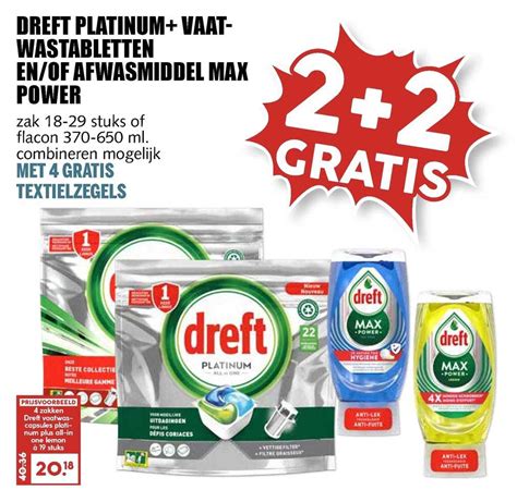 Dreft Platinum Vaatwastabletten En Of Afwasmiddel Max Power 2 2 Gratis