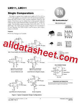 LM311 데이터시트 PDF ON Semiconductor