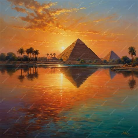A breathtaking landscape of ancient Egypt with a pyramid | Premium AI