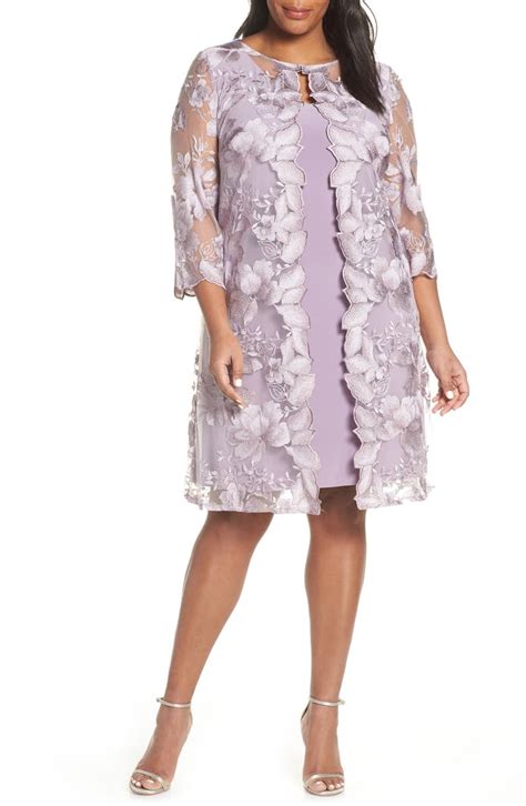 Alex Evenings Embroidered Lace Mock Jacket Cocktail Dress Plus Size