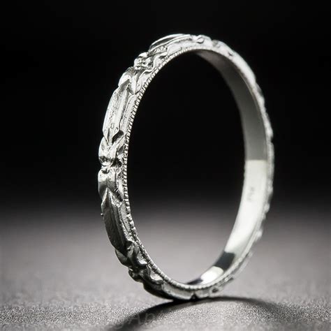 Vintage Platinum Wedding Band