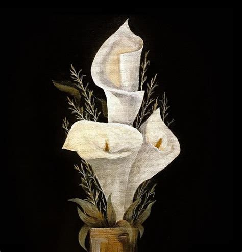 White Calla Lilies : r/painting