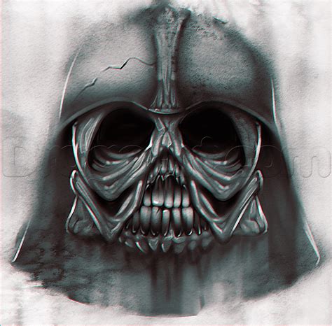 How To Draw A Darth Vader Skull Step By Step Star Wars Characters