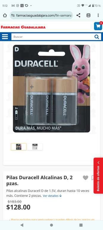 Pilas Duracell Alcalinas D 2 Pzas En Farmacias Guadalajara Para El Boyler