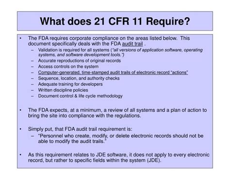 PPT What Does 21 CFR 11 Require PowerPoint Presentation Free