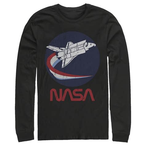 Nasa Nasa Mens Shuttle Three Color Swoosh Circle Long Sleeve T Shirt