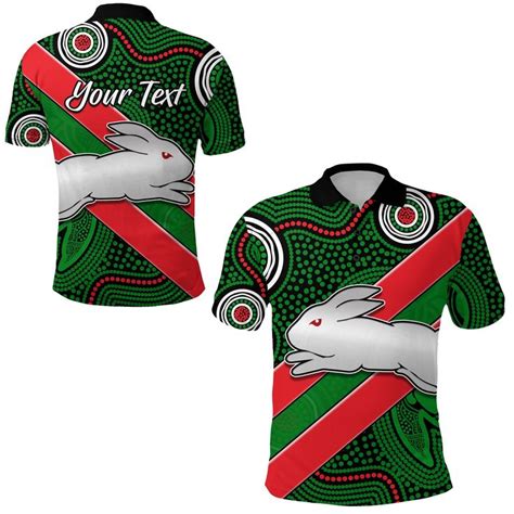 Aio Pride Custom Text Rabbitohs Indigenous Polo Shirt Version Brave