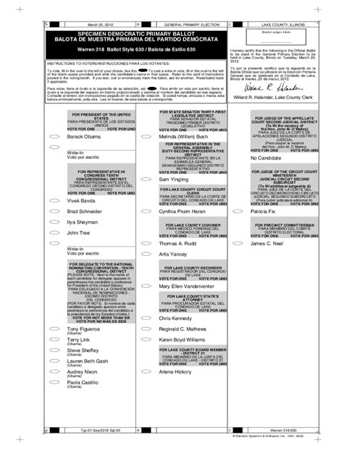 Fillable Online Democratic Sample Ballot Jefferson County Texas