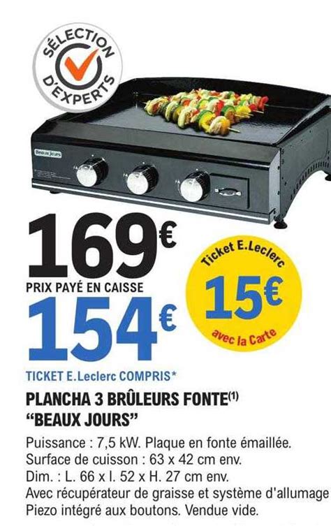 Promo Plancha Br Leurs Fonte Beaux Jours Chez E Leclerc Brico