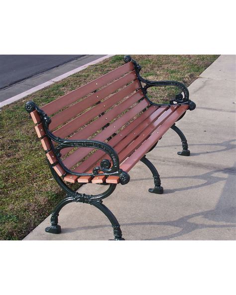 5ft Victorian Bench Slatted With Back Recycled Plastic Slats Cast Aluminum Frame