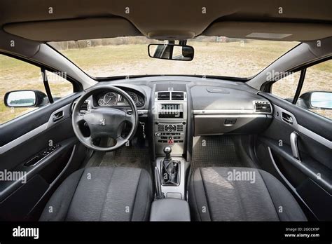 Berlin - April 2014: Peugeot 407 2003-2010 sedan pre facelift interior ...