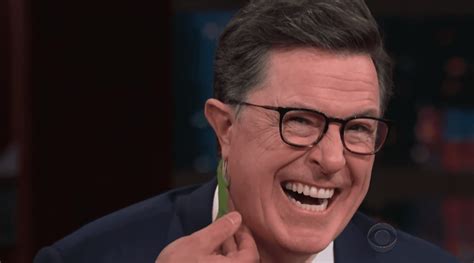 Stephen Colbert Gets Bit by a Lizard on the Ear