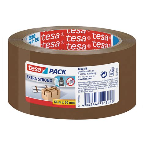 Tesa Emballer Extra Strong Ruban D Emballage 66m X 50mm Marron Ruban